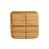 Plato aperitivo 4 divisiones bambu 19x19 cm 1
