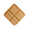 Plato aperitivo 4 divisiones bambu 19x19 cm 2
