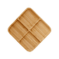 Plato aperitivo 4 divisiones bambu 19x19 cm - Miniatura 2