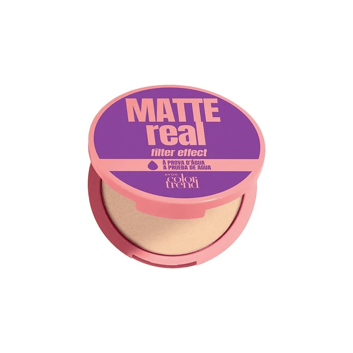 Polvo Compacto Matte Medio Real Filter Effect Avon 8g 1