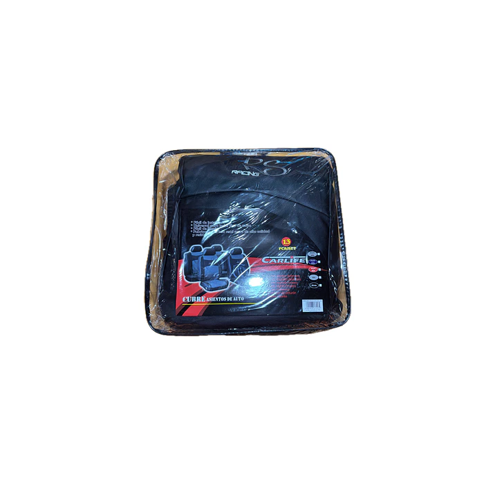 Funda asiento auto semi cuero 13 piezas Carlife Negro 1