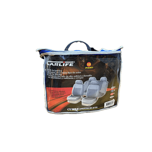 Funda cubre asiento auto tela gris Carlife 10 piezas