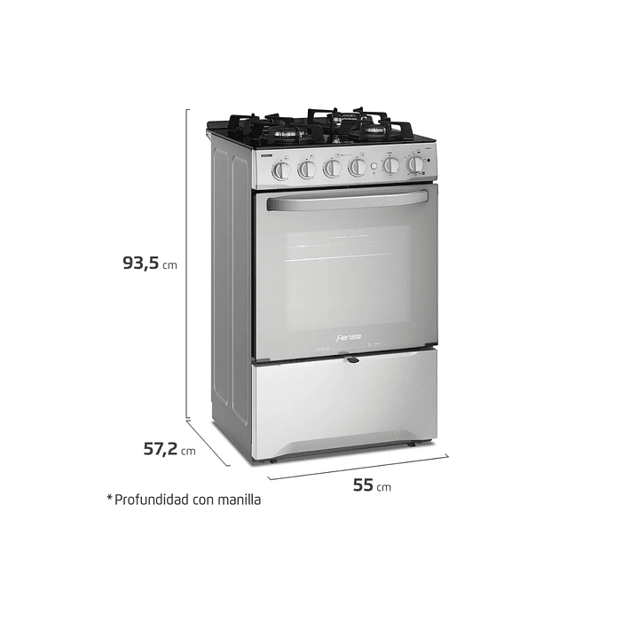Cocina 4 Quemadores Con Grill GLP F 3000 Rt Fensa 2