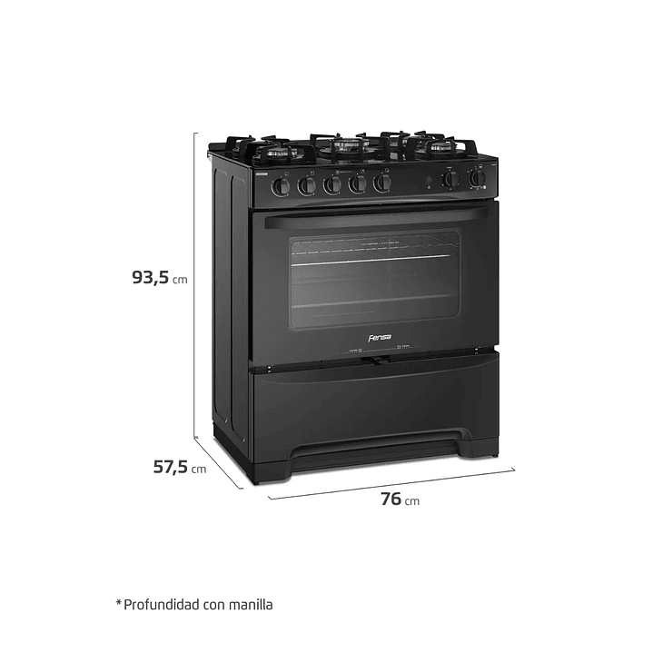 Cocina a Gas 5 Platos VaporBake F 6000 T Fensa 2
