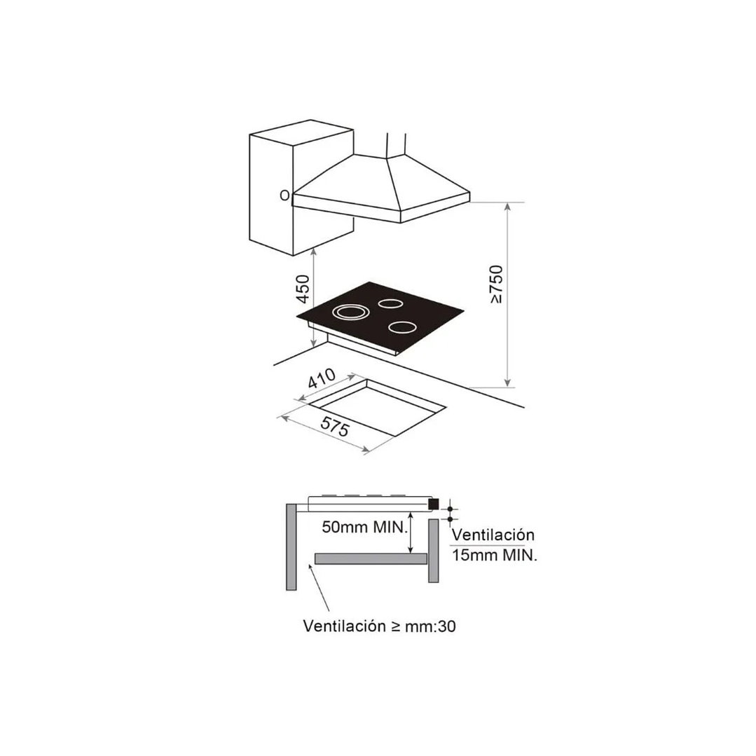 Encimera Electrica Vitrocerámica Gröner Touch Dual HE3TB 4