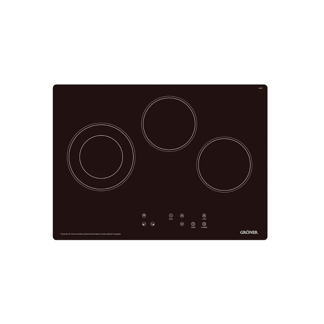 Encimera Electrica Vitrocerámica Gröner Touch Dual HE3TB 1