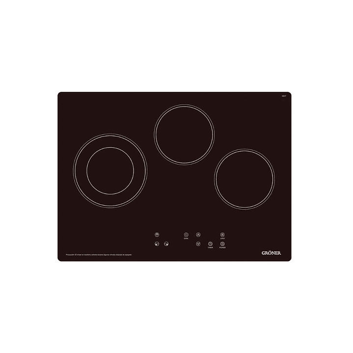 Encimera Electrica Vitrocerámica Gröner Touch Dual HE3TB 1