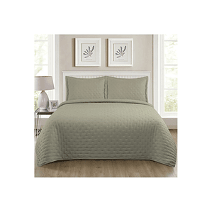 Cubrecama Quilt MF Roma Olivo 2 Plazas Illusions
