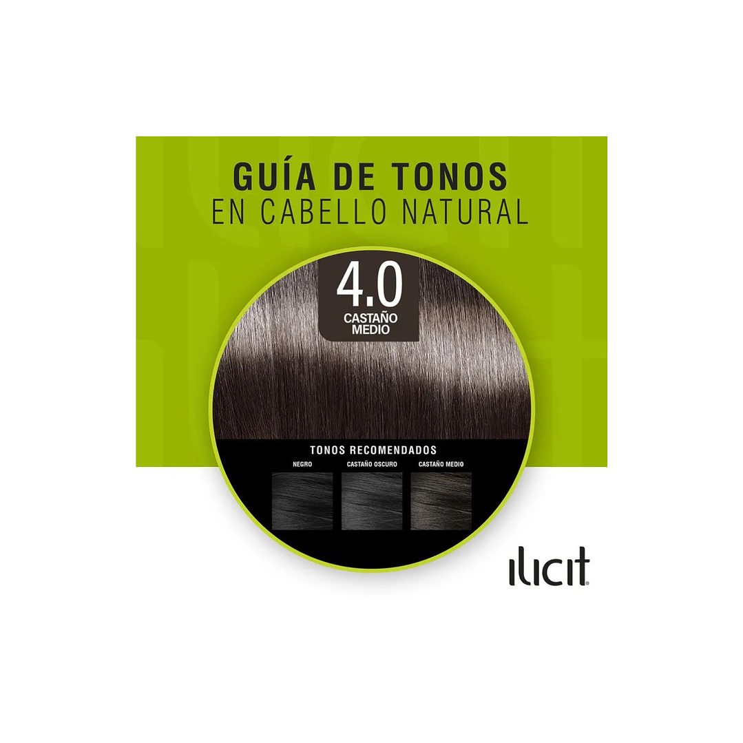 Tintura Máximo Brillo 4.0 Castaño Medio Ilicit 1