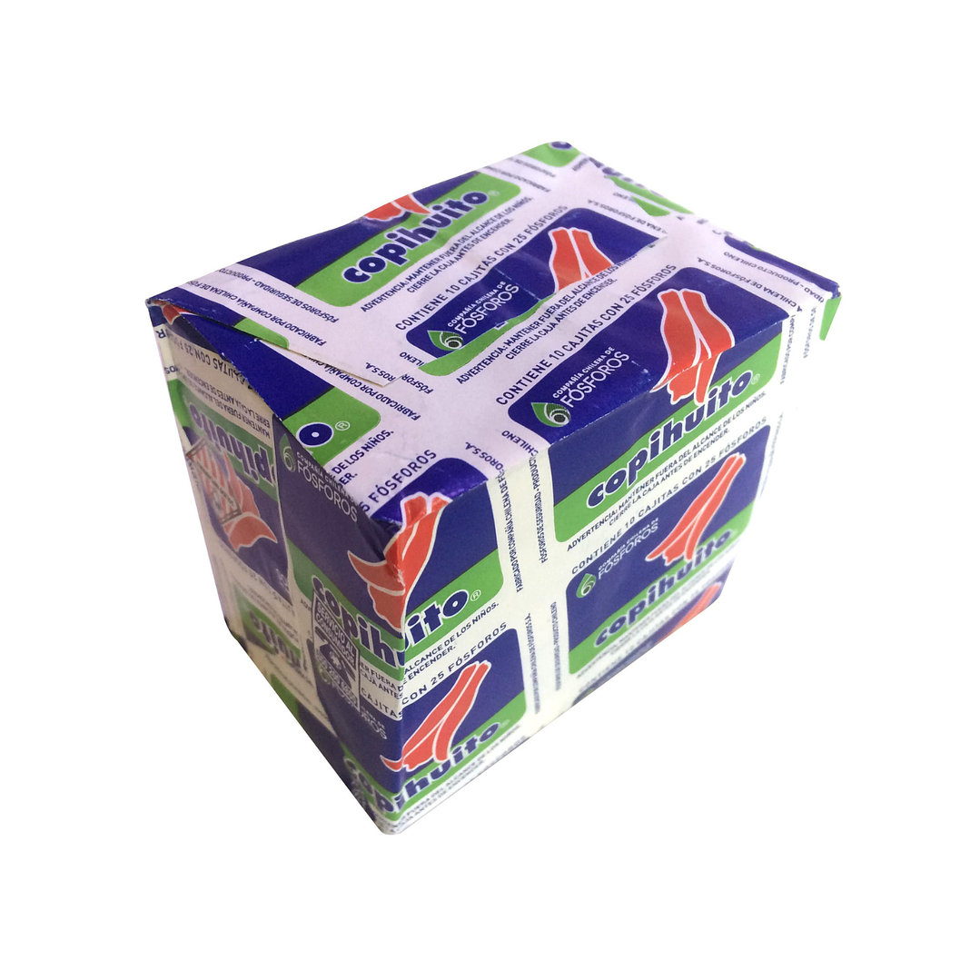 Fosforos Copihuito 10 cajas con 10 cajitas de 25 fosforos 1