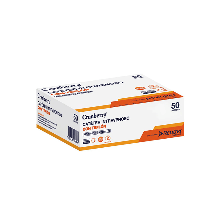 Catéter Intravenoso Con Teflón Cranberry Caja 50un 1