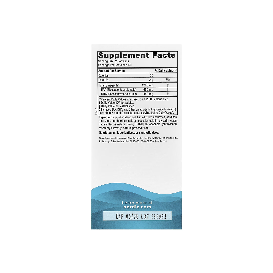 Ultimate Omega Nordic Naturals 1280mg 120 Cápsulas 3