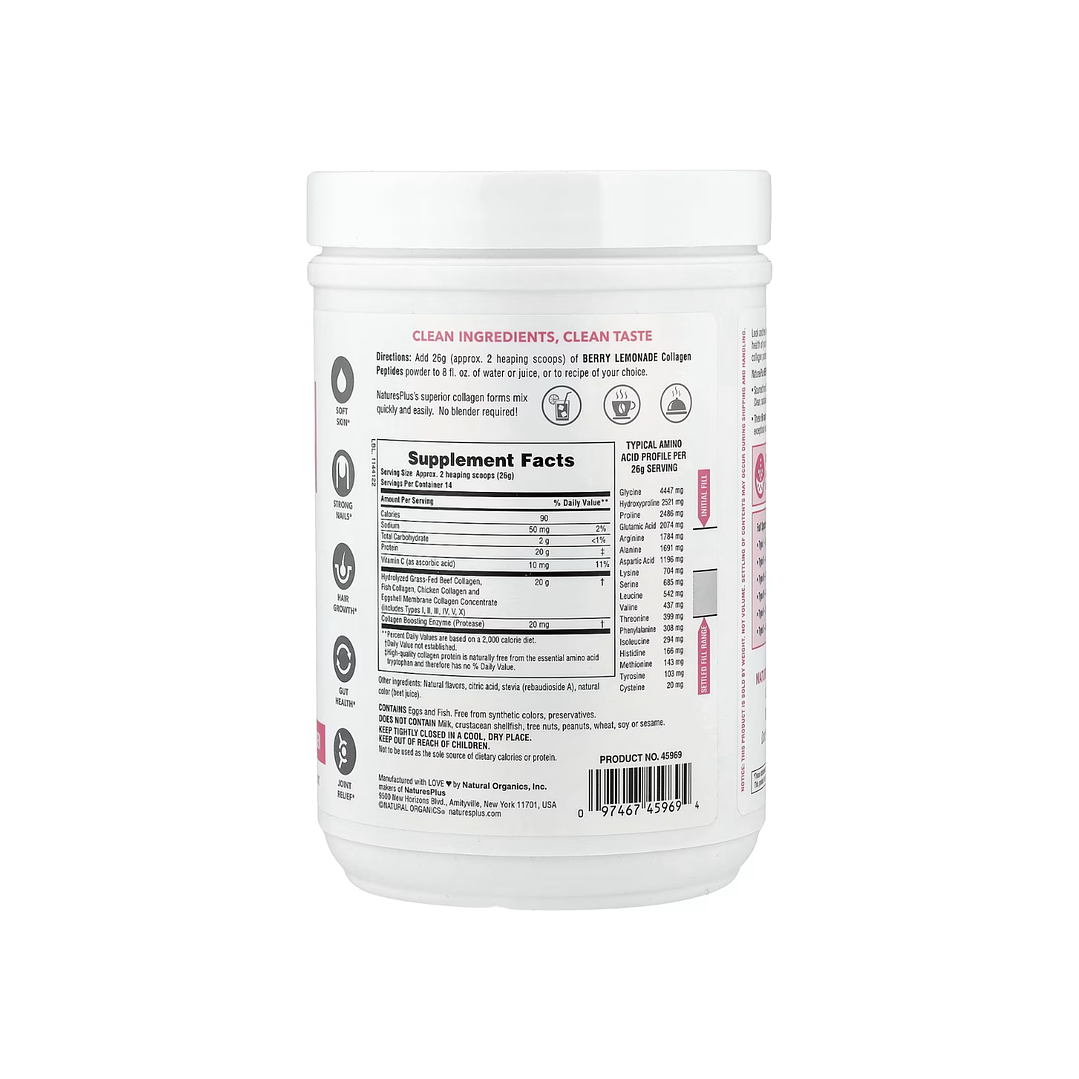 Péptidos de colágeno, Limomnada de Berry NaturesPlus 378 gr 2