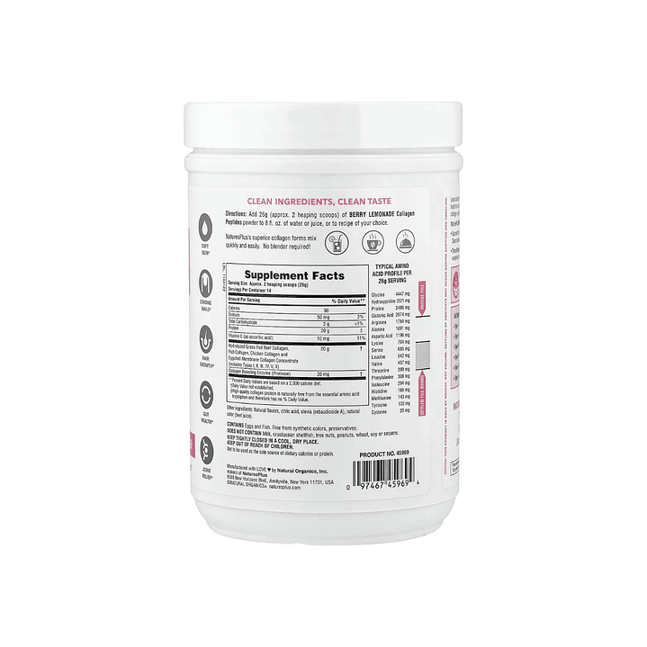 Péptidos de colágeno, Limomnada de Berry NaturesPlus 378 gr 2