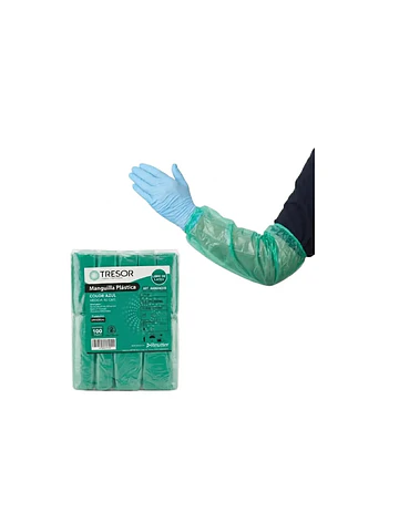 Manguilla Desechable Plastica 100unid Verde Tresor