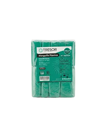 Manguilla Desechable Plastica 100unid Verde Tresor
