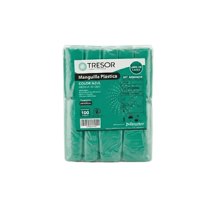 Manguilla Desechable Plastica 100unid Verde Tresor 2
