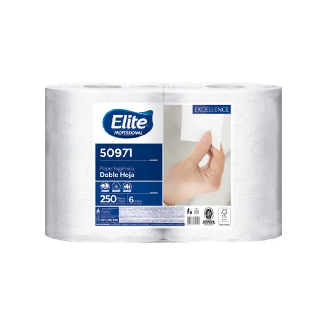 Papel Higiénico Jumbo Doble Hoja 6 X 250 Mt Elite 1