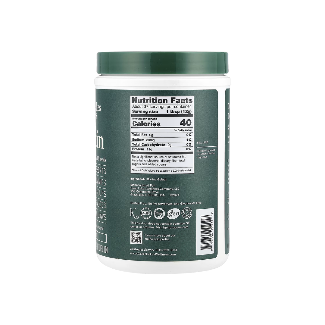 Gelatina sin Sabor 454 gr Great lakes Wellness 2