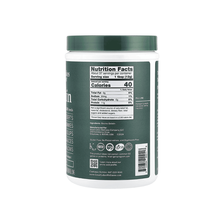 Gelatina sin Sabor 454 gr Great lakes Wellness 2