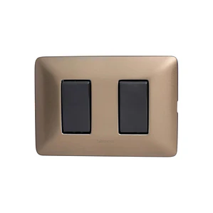 Interruptor Doble Bticino Matix Gris con placa Titanio