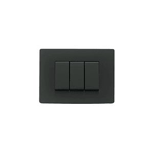 Interruptor triple 9/24 Armado Negro Mate