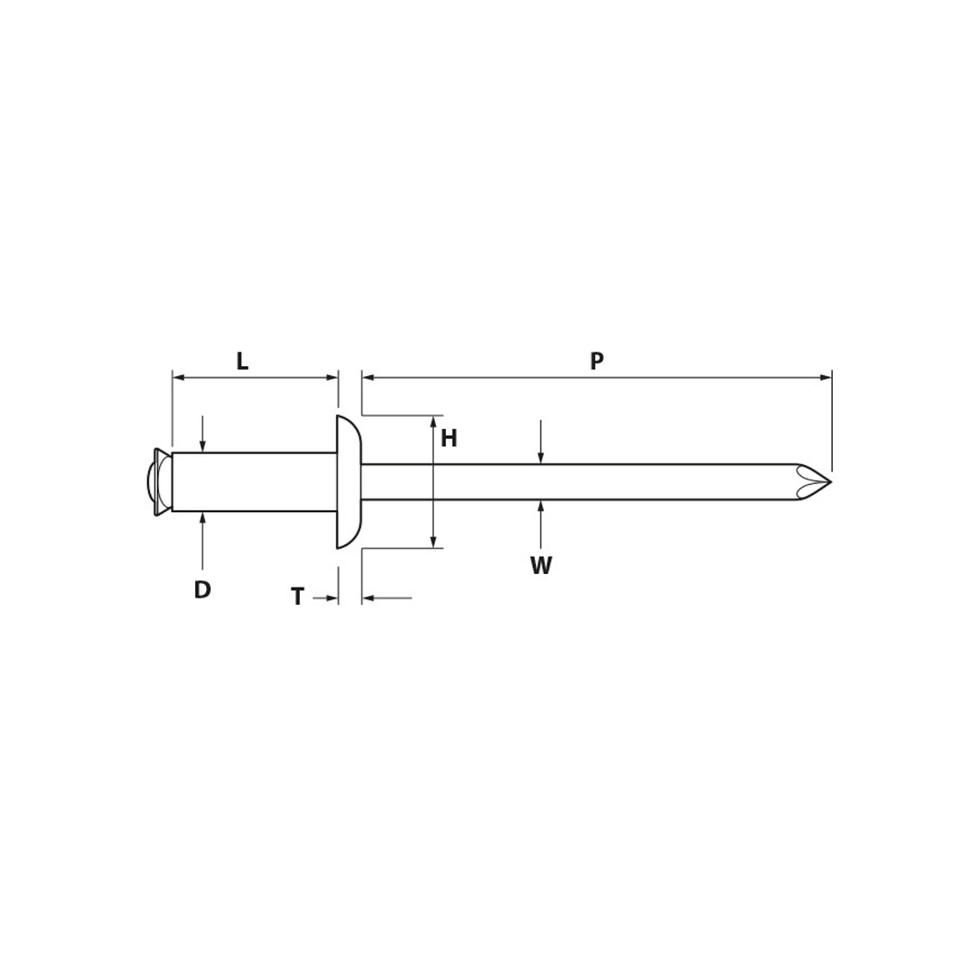 Remache de aluminio ripo POP 4.8x35 26RTP 200 Uni 2