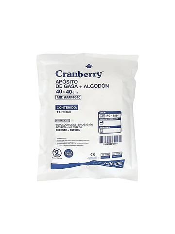 Pack 10 unidades Aposito Gasa + Algodon 40x40 Esteril