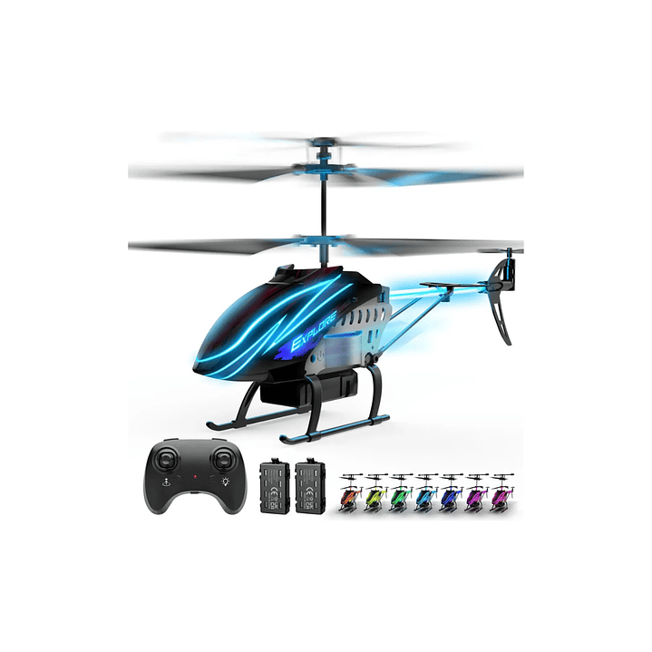 Helicóptero Rc Con Luces Led 7 Colores Y 30 Minutos De Vuelo 1