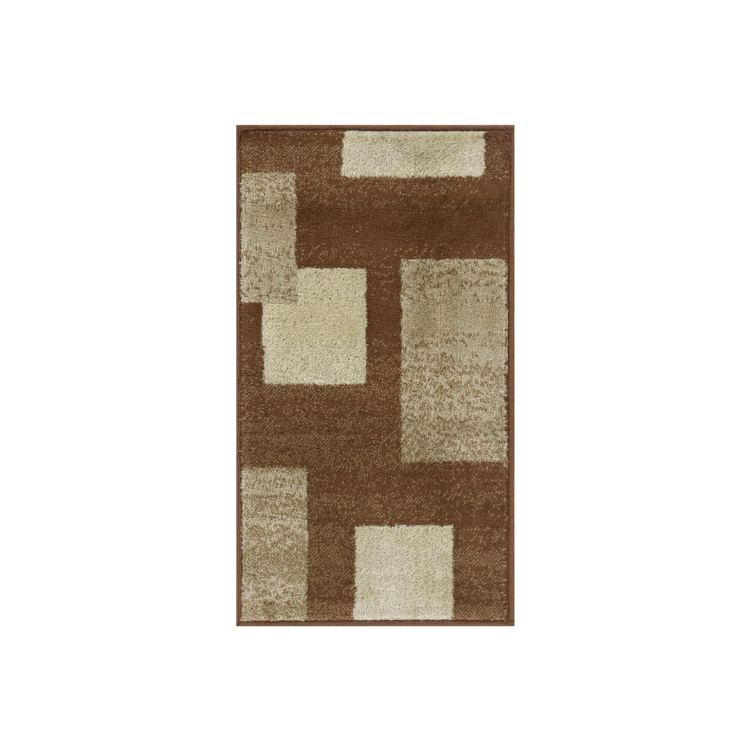 Bajada de Cama Carrera Cuadros 50x90 cm Polipropileno Café 2