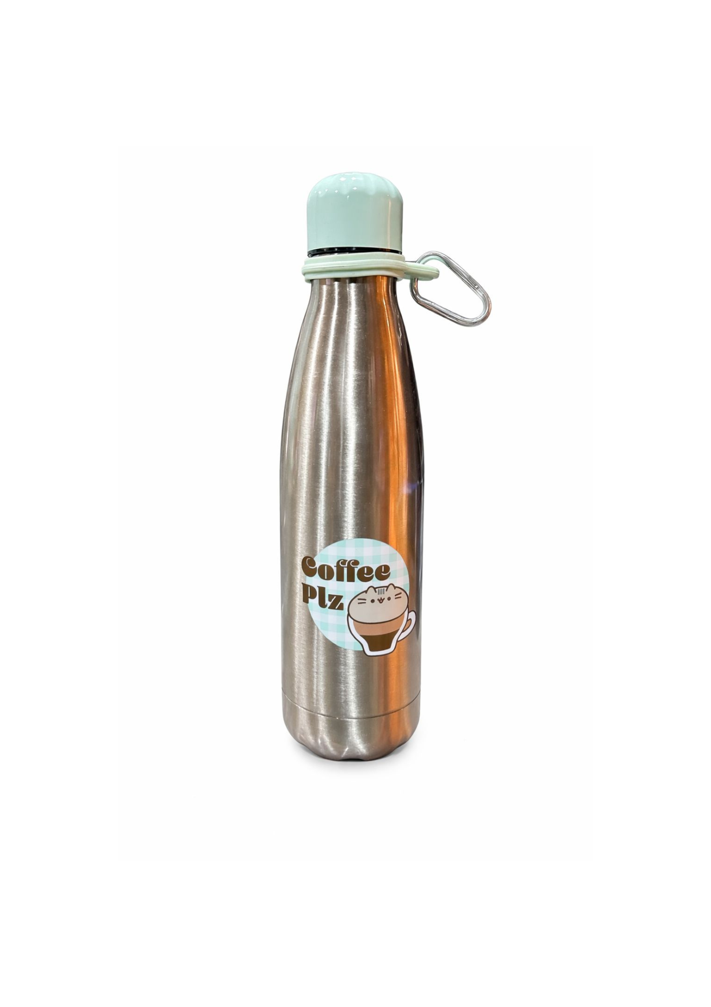Botella termica aluminio marca Pusheen 500ml Plateada