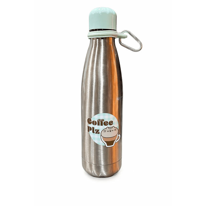 Botella termica aluminio marca Pusheen 500ml Plateada  1