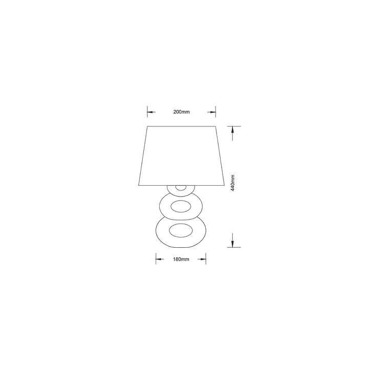 Lámpara de Mesa Moderna Madera Aros Beige E27 Abitare 2