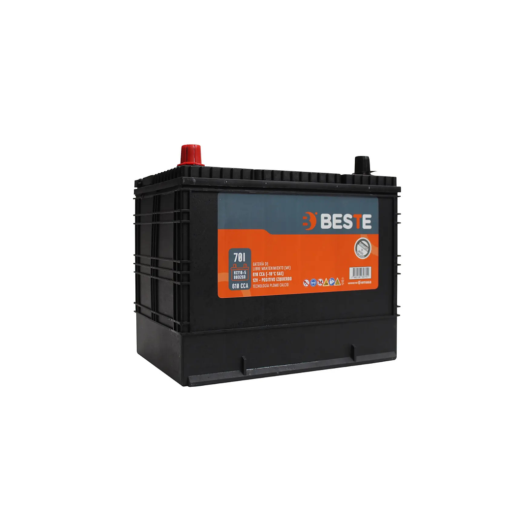 Batería Auto 80D26R 70Ah 610CCA Positivo Izq 1