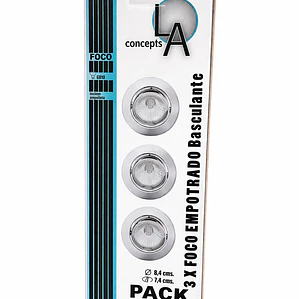 Pack 3 Foco Empotrado Basculante Aluminio
