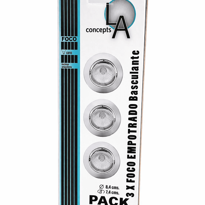 Pack 3 Foco Empotrado Basculante Aluminio 1