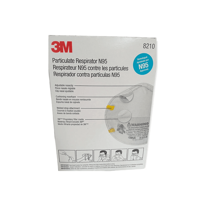 Mascarilla 3M 8210 4 capas Polipropileno 10 Unidades 2