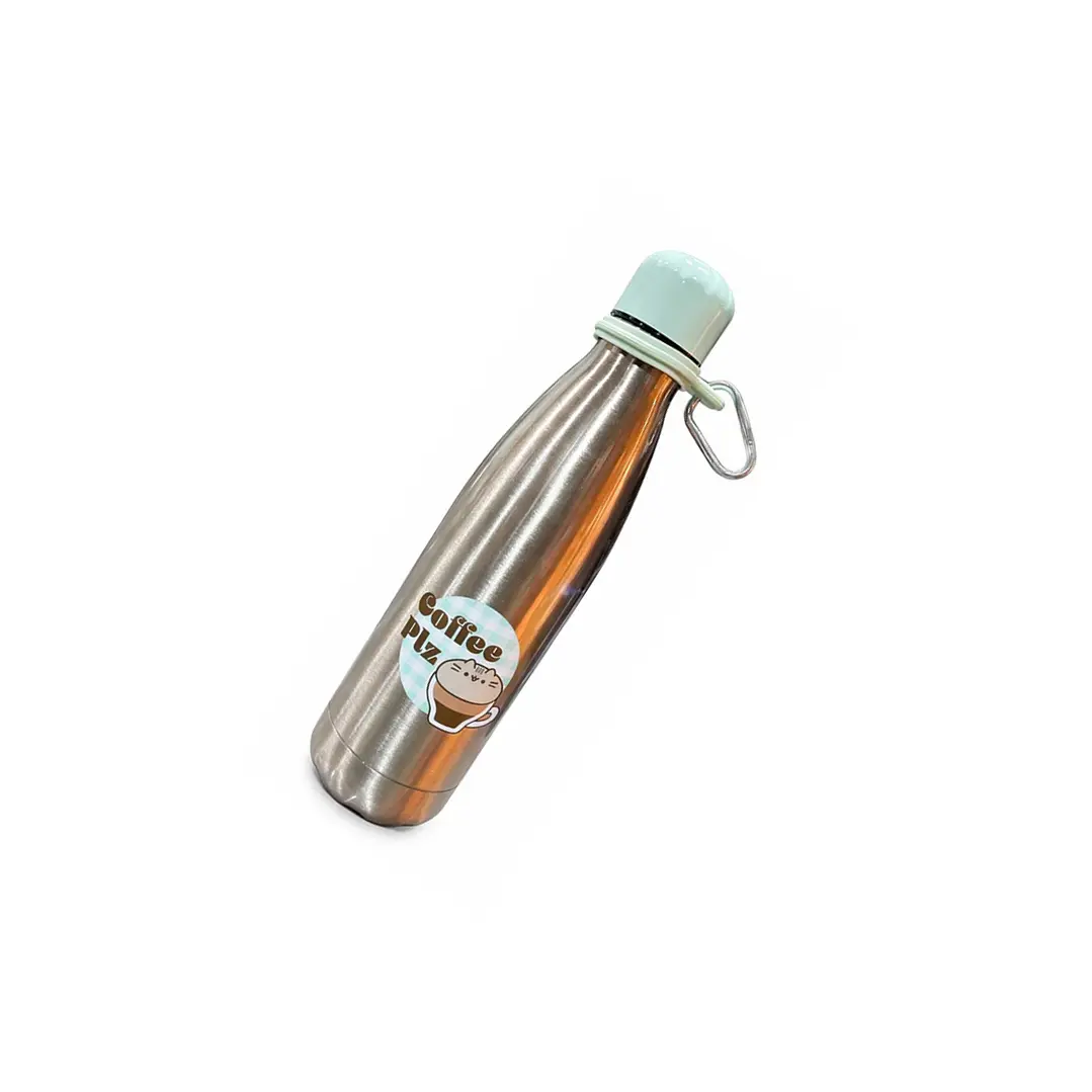 Botella termica aluminio marca Pusheen 500ml Plateada  2