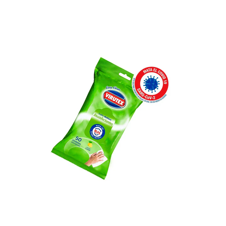 Toallas Desinfectantes Multiuso Limón Virutex 50uni 2