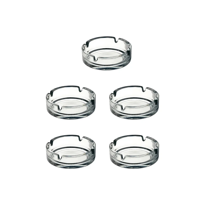 Pack 5 ceniceros vidrio templado apilable  2