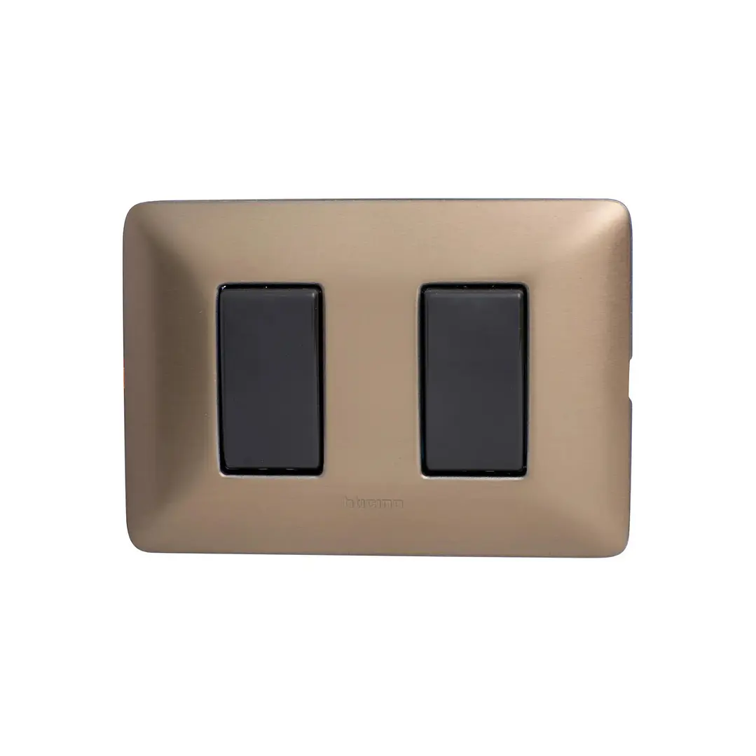 Interruptor Doble 9/12 + 9/24 Bticino Matix Gris con placa Titanio 1