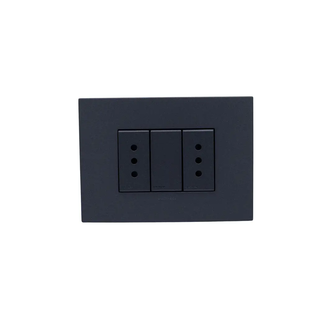 Enchufe doble 10A S44 Carbón Sinthesi 1