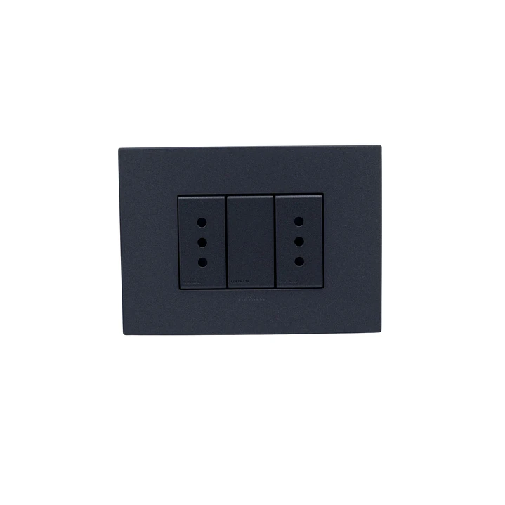 Enchufe doble 10A S44 Carbón Sinthesi 1