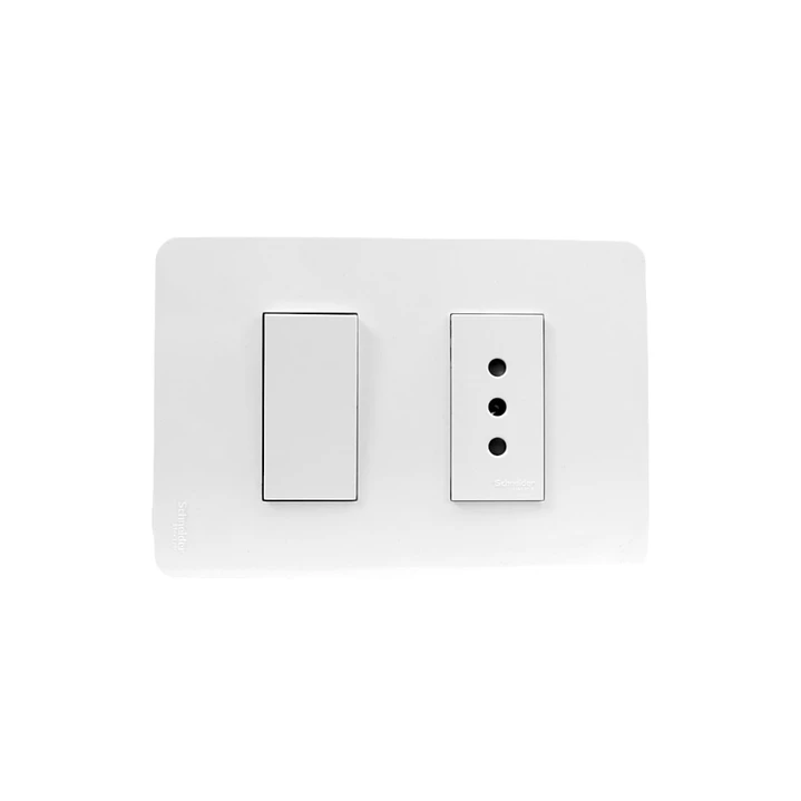 Interruptor + enchufe armado 10A Orion Blanco 1