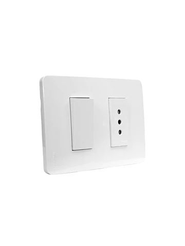 Interruptor + enchufe armado 10A Orion Blanco