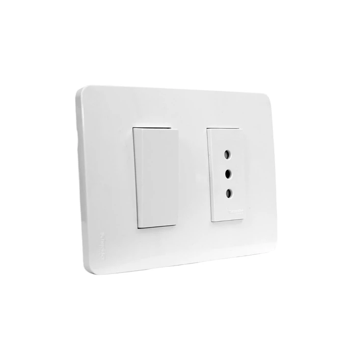 Interruptor + enchufe armado 10A Orion Blanco 2