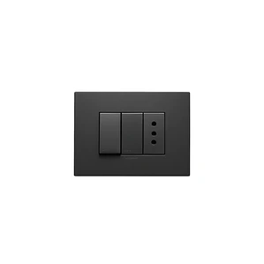 Interruptor 9/12 + Enchufe 10A Armado Carbón S44 Sinthesi