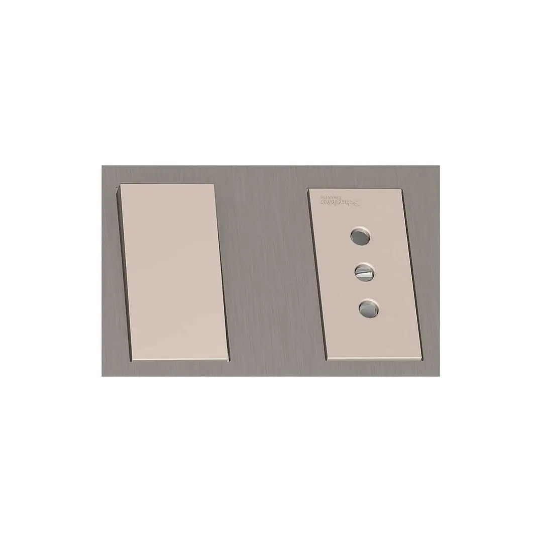 Interruptor 9/12 + enchufe 10A Beige/bronce Orion S713208694 2