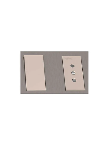 Interruptor 9/12 + enchufe 10A Beige/bronce Orion S713208694