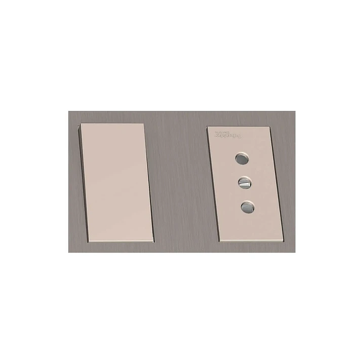 Interruptor 9/12 + enchufe 10A Beige/bronce Orion S713208694 2